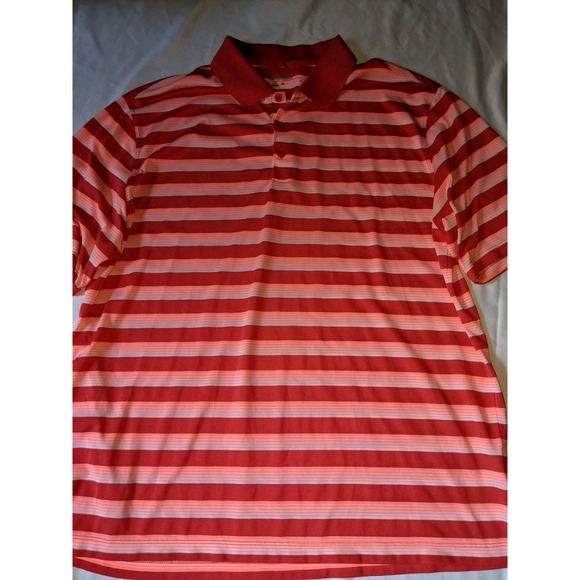 Nike‎ Golf Tour Performance Polo Shirt Size XL Dri Fit Striped Red Pink White - Picture 10 of 16